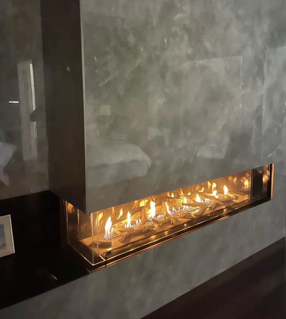 Linear fireplace