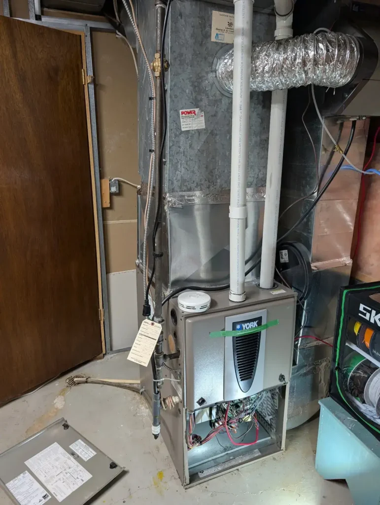 York furnace during installation