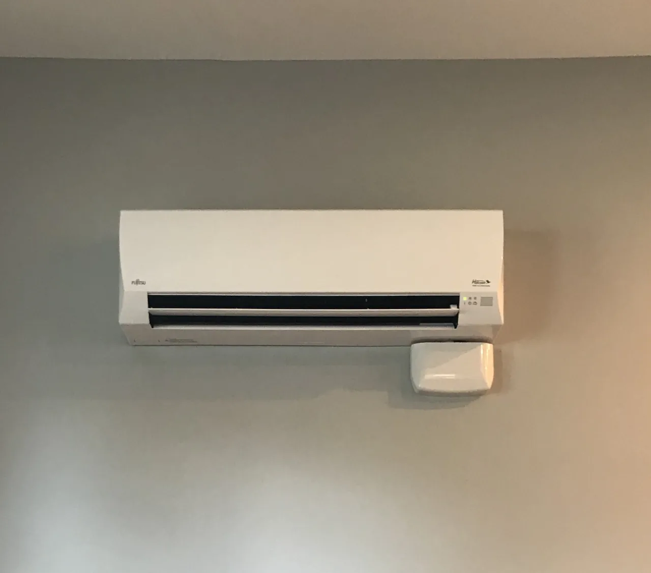 Mini split unit mounted to the wall