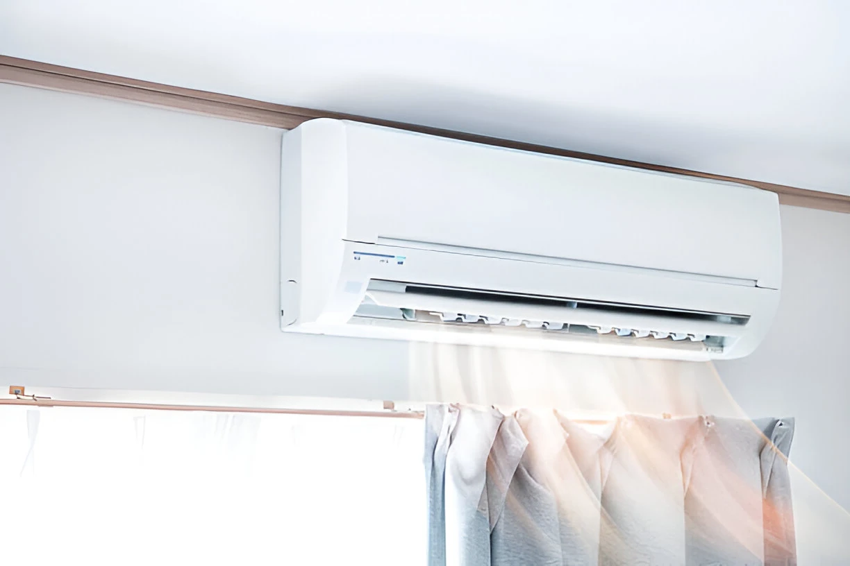 Mini split unit cooling a room